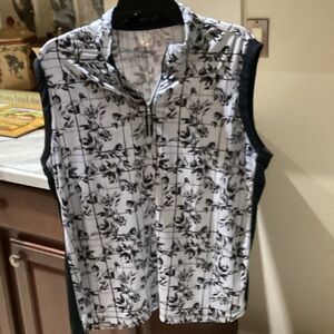 Coral Bay Black and White Floral Women’s 1/4 Zip Polo